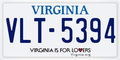 VA license plate VLT5394