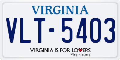 VA license plate VLT5403