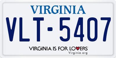 VA license plate VLT5407