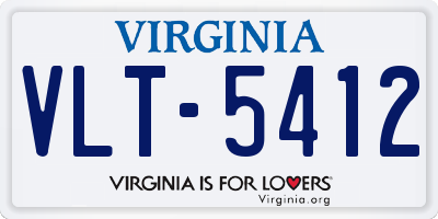 VA license plate VLT5412