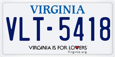 VA license plate VLT5418