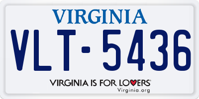 VA license plate VLT5436