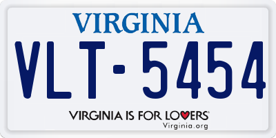 VA license plate VLT5454