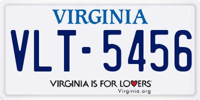 VA license plate VLT5456