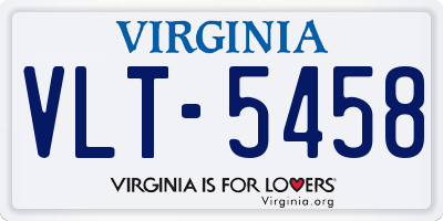 VA license plate VLT5458