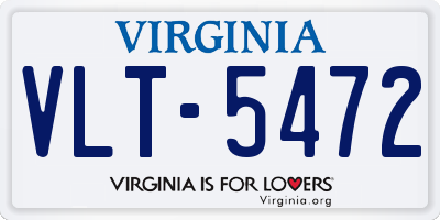 VA license plate VLT5472