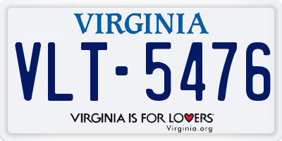VA license plate VLT5476