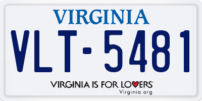 VA license plate VLT5481
