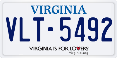 VA license plate VLT5492