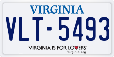 VA license plate VLT5493