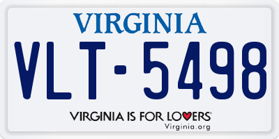 VA license plate VLT5498