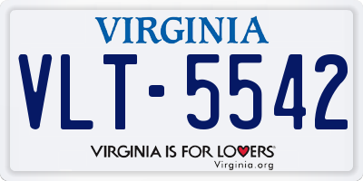 VA license plate VLT5542