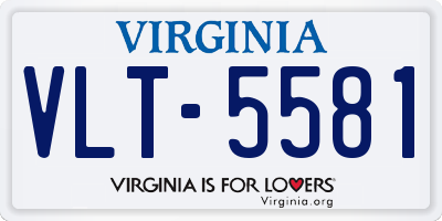 VA license plate VLT5581