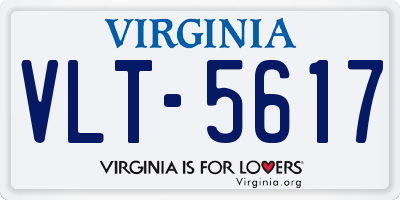 VA license plate VLT5617