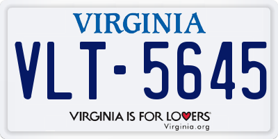 VA license plate VLT5645
