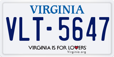 VA license plate VLT5647