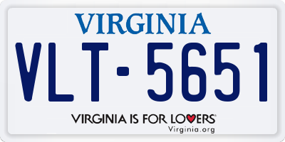 VA license plate VLT5651