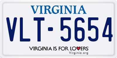 VA license plate VLT5654