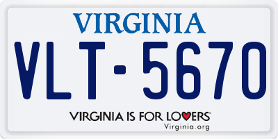 VA license plate VLT5670
