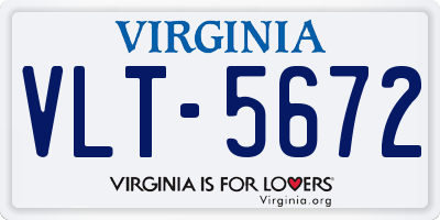 VA license plate VLT5672
