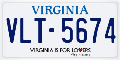 VA license plate VLT5674