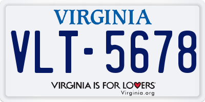 VA license plate VLT5678