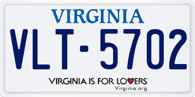 VA license plate VLT5702