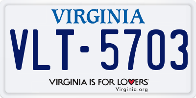 VA license plate VLT5703