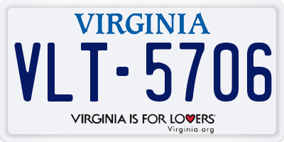 VA license plate VLT5706