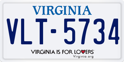 VA license plate VLT5734