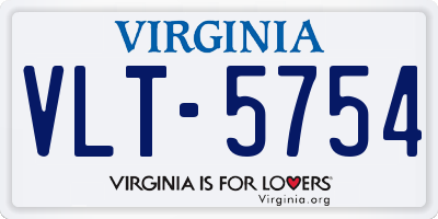 VA license plate VLT5754