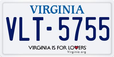 VA license plate VLT5755