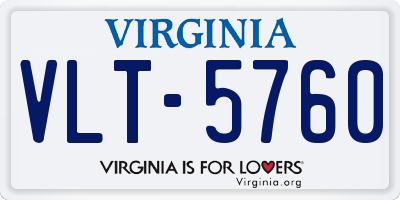 VA license plate VLT5760