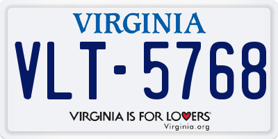 VA license plate VLT5768