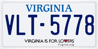 VA license plate VLT5778