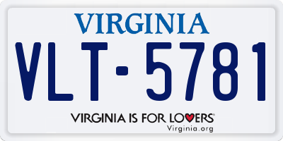 VA license plate VLT5781