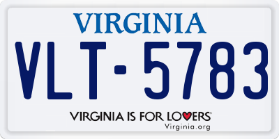 VA license plate VLT5783