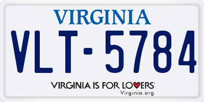 VA license plate VLT5784