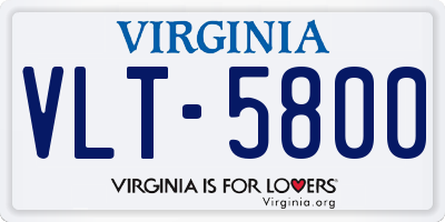 VA license plate VLT5800