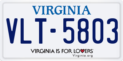 VA license plate VLT5803