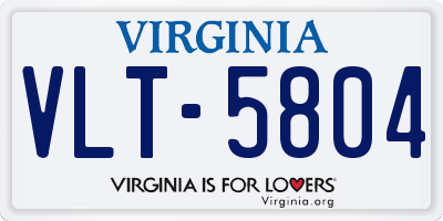VA license plate VLT5804