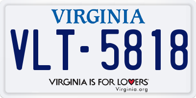 VA license plate VLT5818