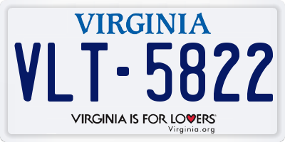 VA license plate VLT5822