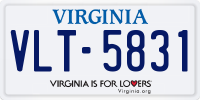 VA license plate VLT5831