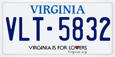 VA license plate VLT5832