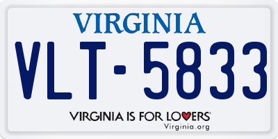 VA license plate VLT5833