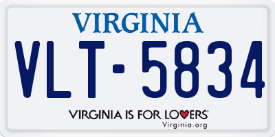 VA license plate VLT5834