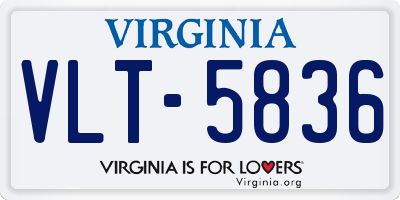 VA license plate VLT5836