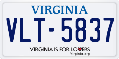 VA license plate VLT5837