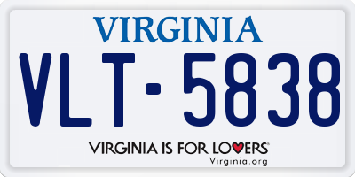 VA license plate VLT5838